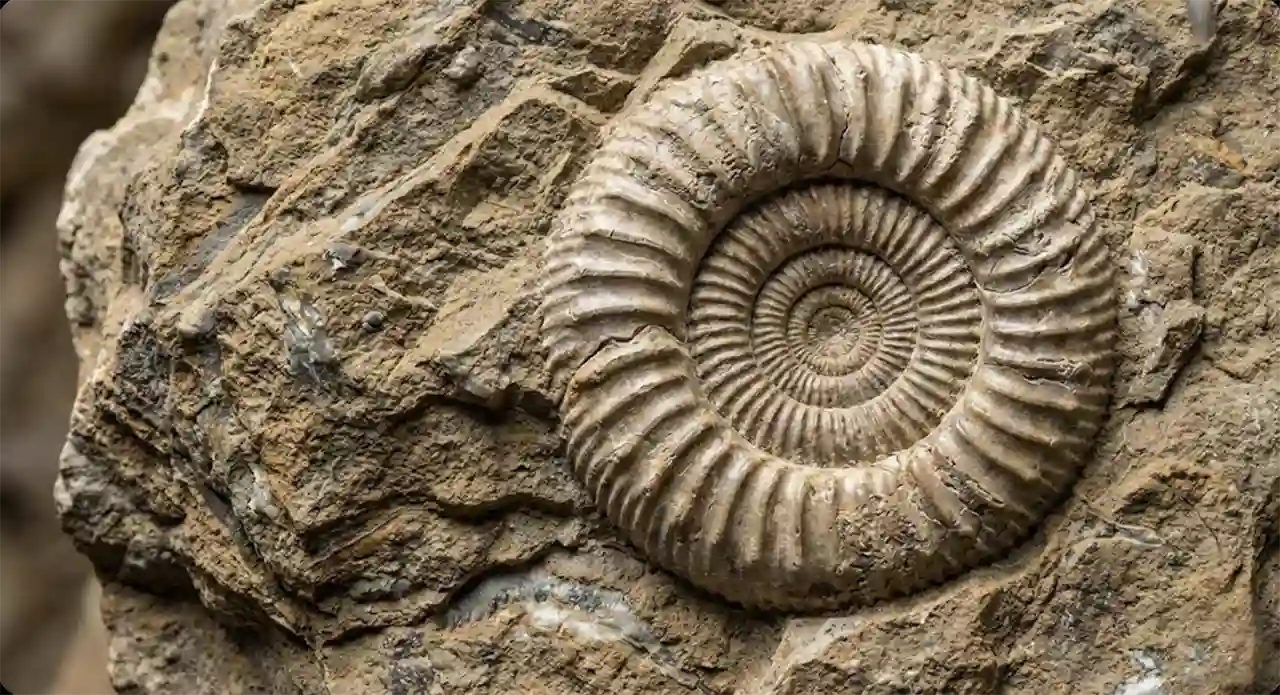 Fósil de un pez perfectamente preservado en roca, mostrando la complejidad de las especies antiguas sin evidencia de transición.