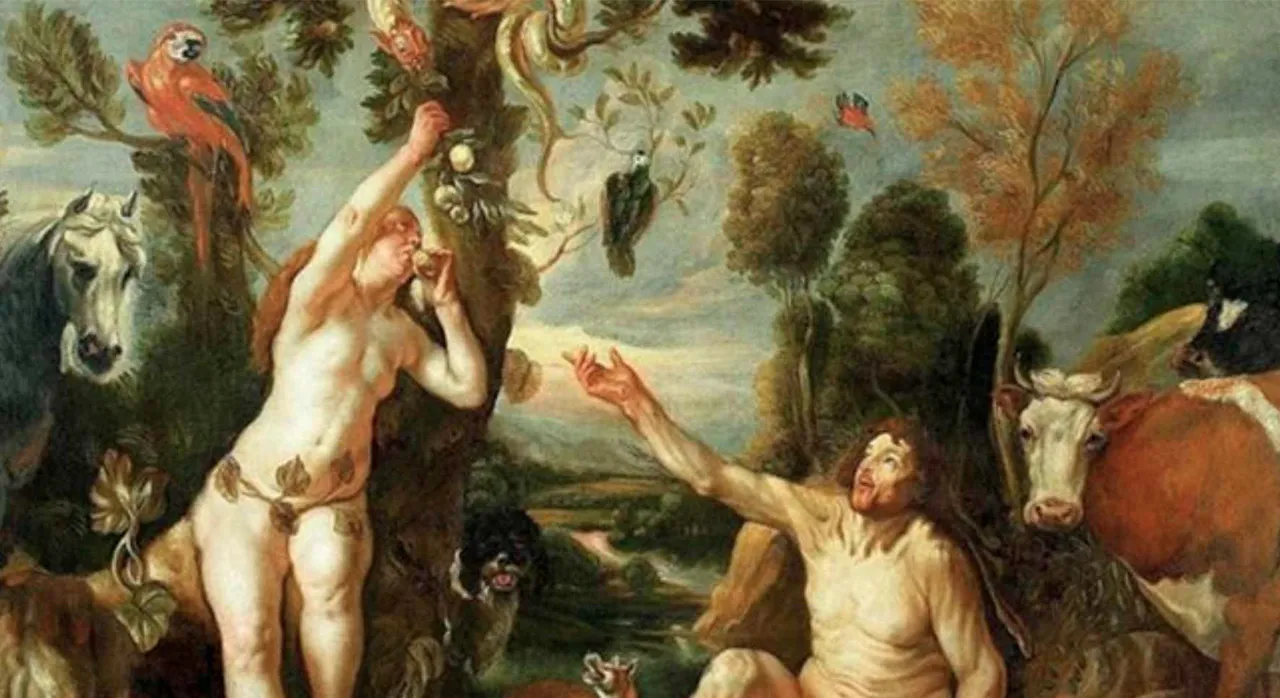 Pintura clásica de Adán y Eva en el Jardín del Edén, simbolizando el diseño original de Dios para la humanidad y el matrimonio.